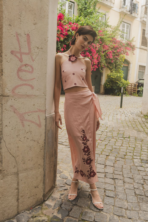 Inamorata Wrap Skirt Cherry Blush